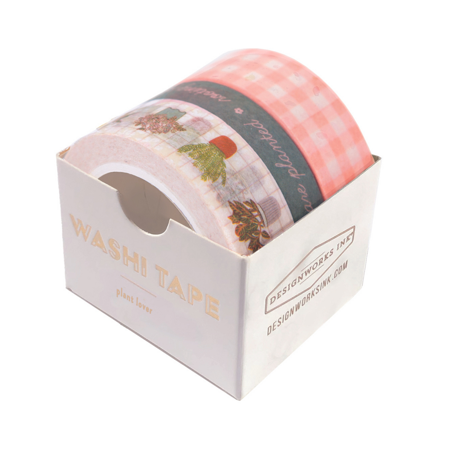 Set of three tapes in pink, white and grey