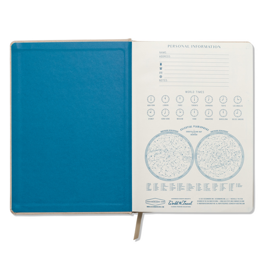 inside the front of the journal