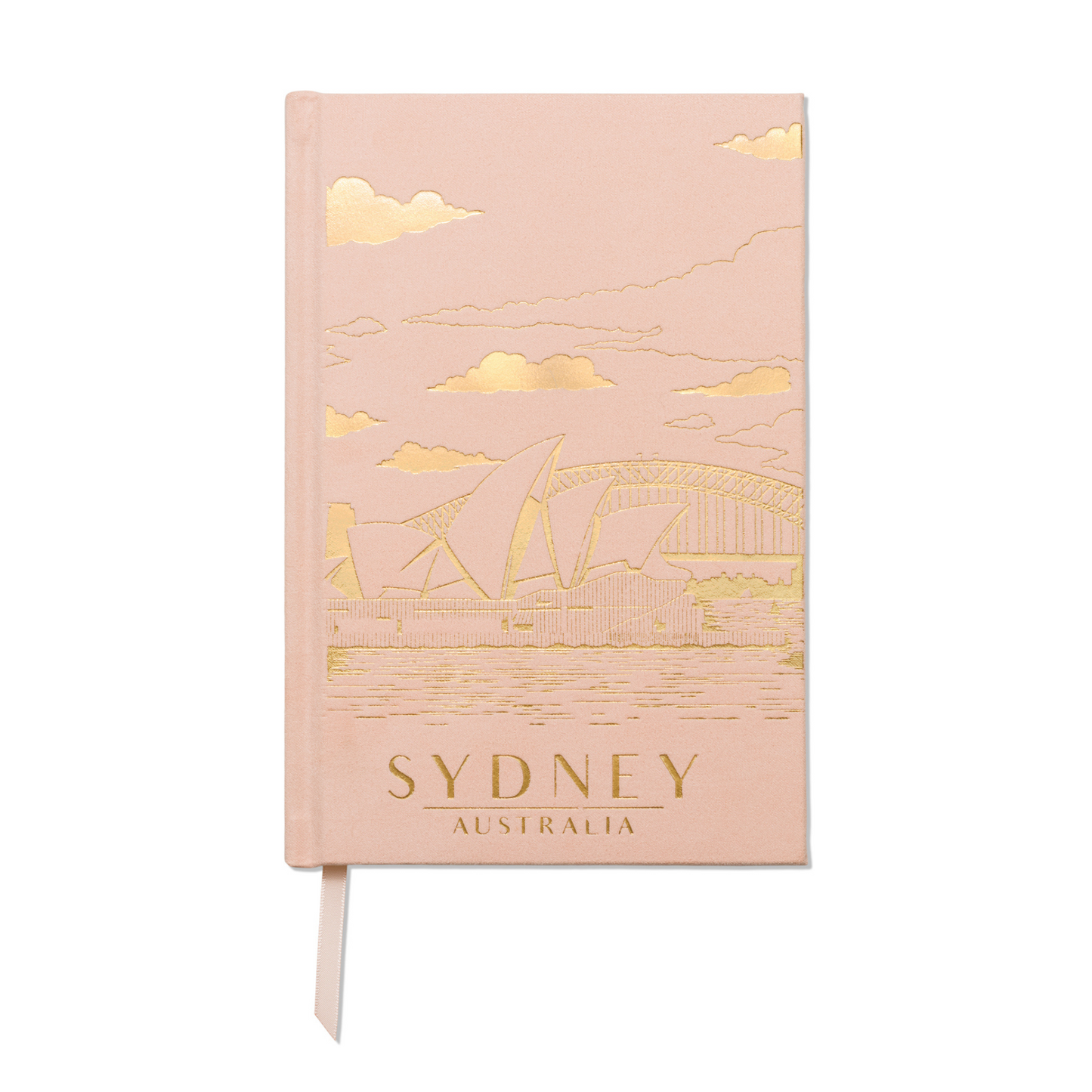 Baby pink journal with gold foil accent