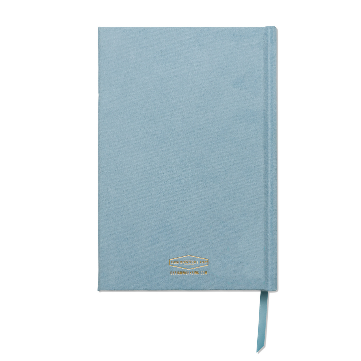 Light blue back cover of journal