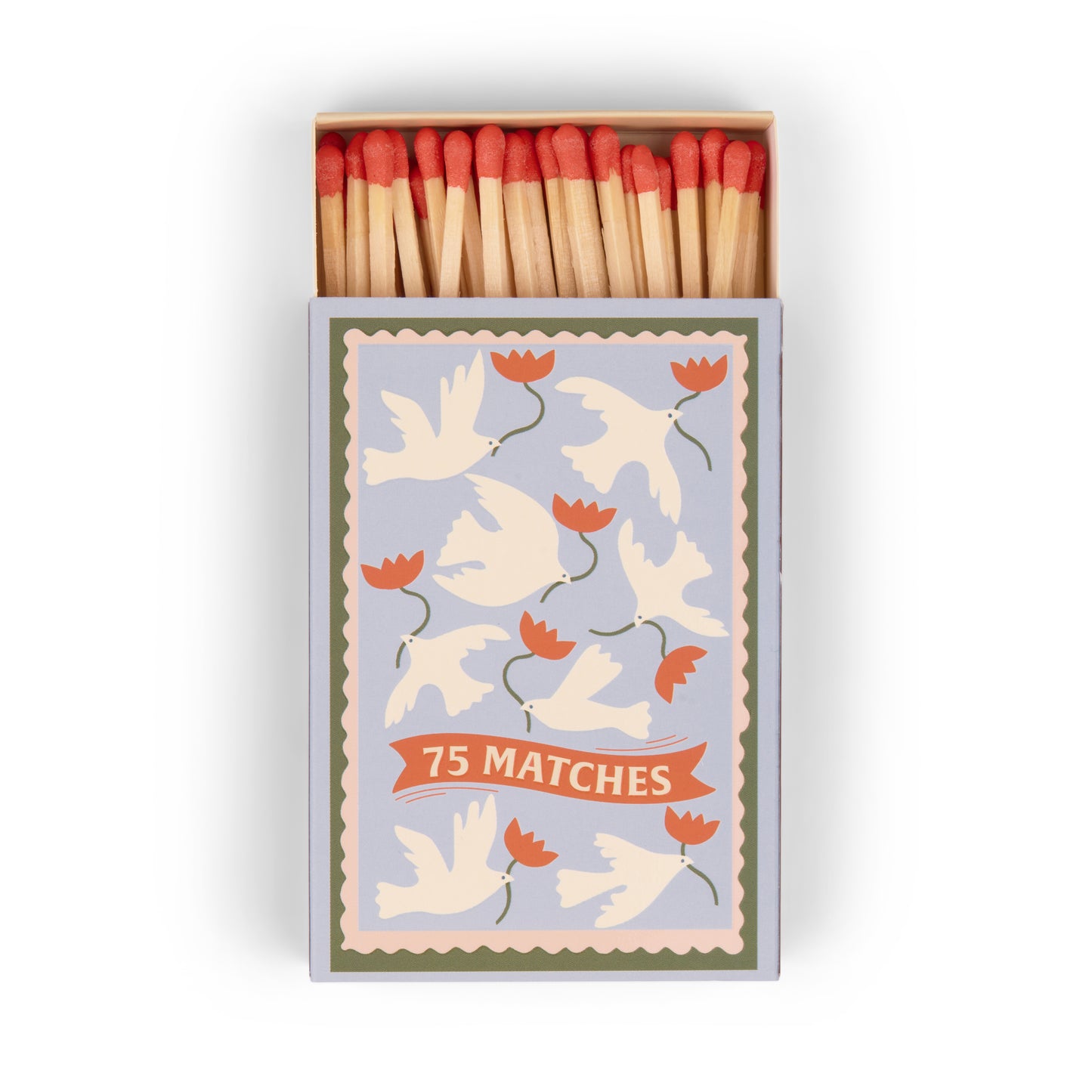 A Dopo Boxed Matches "Flower" Orange - 75 matches (9.6 CM)
