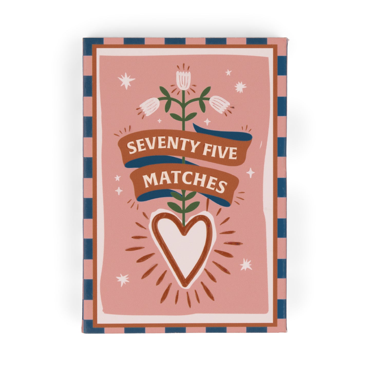 A Dopo Boxed Matches "Hearts" Pink - 75 matches (9.6 CM)