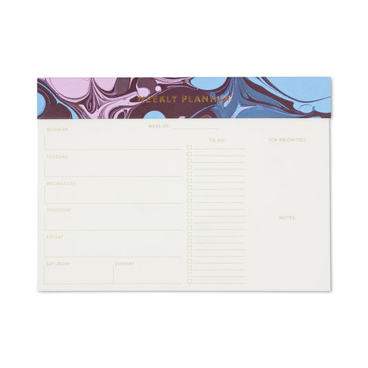 Designworks Ink Marble Weekly Planner Notepad - Burgundy Sky