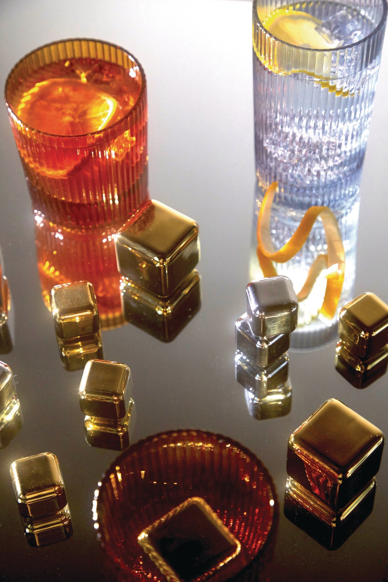 The Ruby Cocktail Chillers in Gold - Set of 4