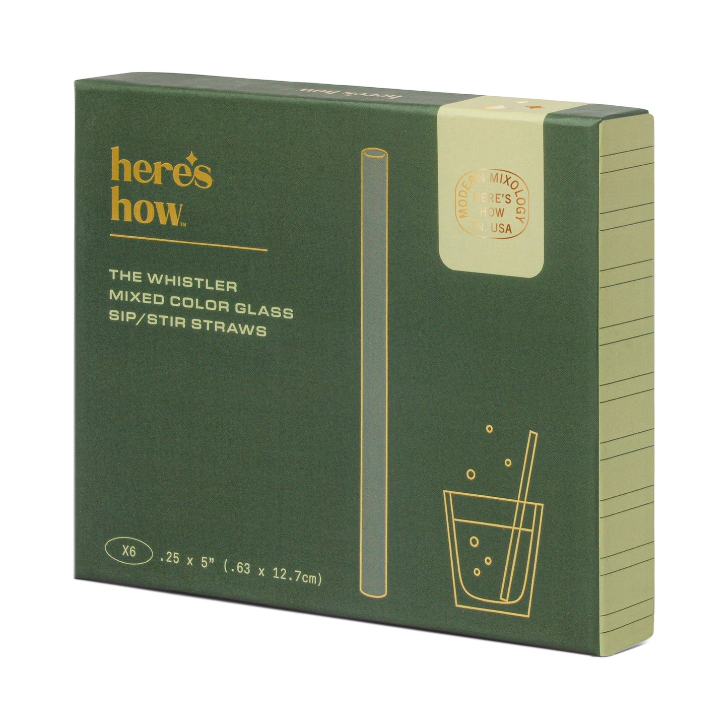 The Whistler Colored Glass Straws - Set of 6