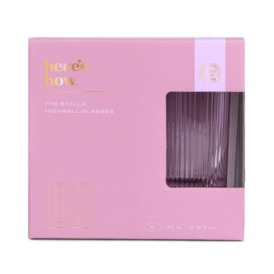 The Stella Highball Glass - Set Of 2 Lilac