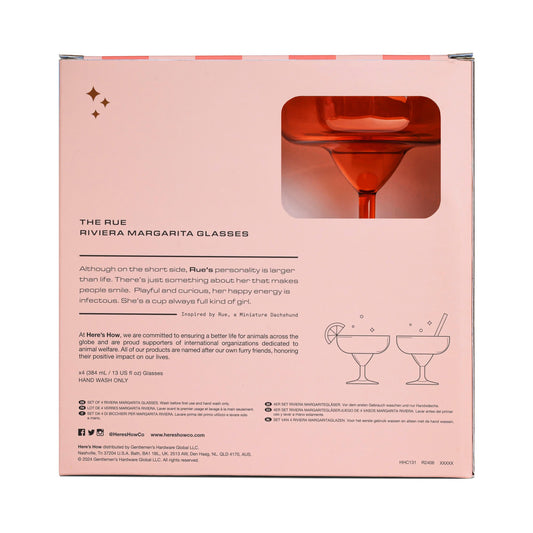 The Rue Margarita Glass - Set Of 4 Orange