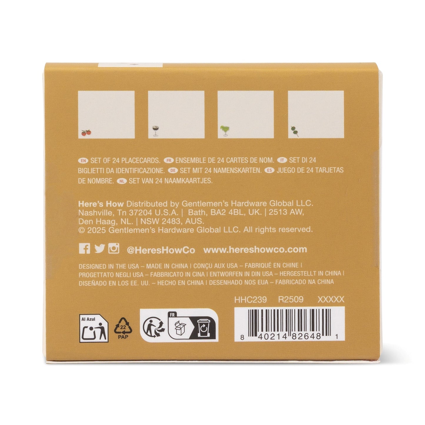 Here's How Placecards - Set of 24 - Icons