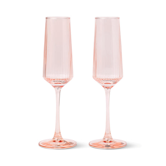 Here's How The Luna Champagne Flutes - Set of 2 - Blush