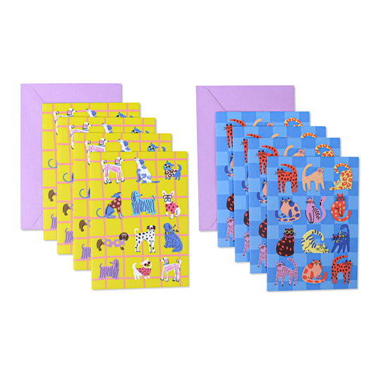 Hijinx Notecards (Set of 8) Cats & Dogs