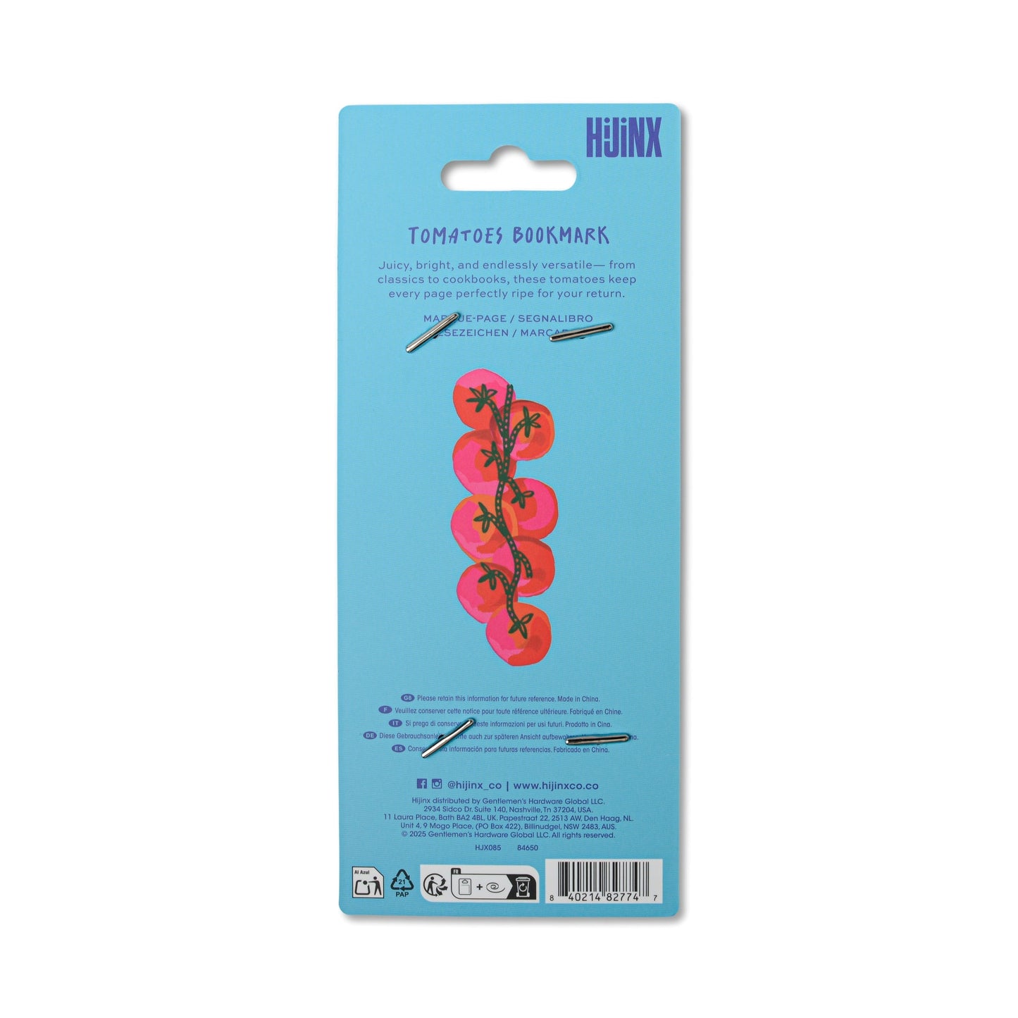 Hijinx Bookmark - Tomatoes