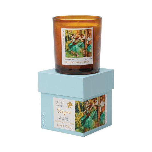Impressionist 6oz/170g Glass Candle - Degas Dancers 'Pink & Green'