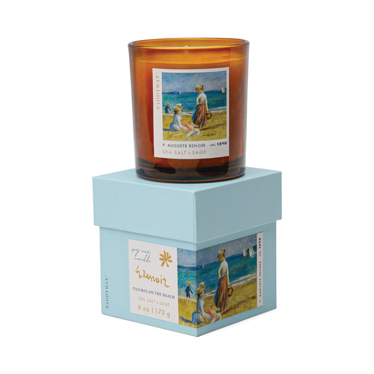 Impressionist 6oz/170g Glass Candle - Renoir ' Figures on the Beach'