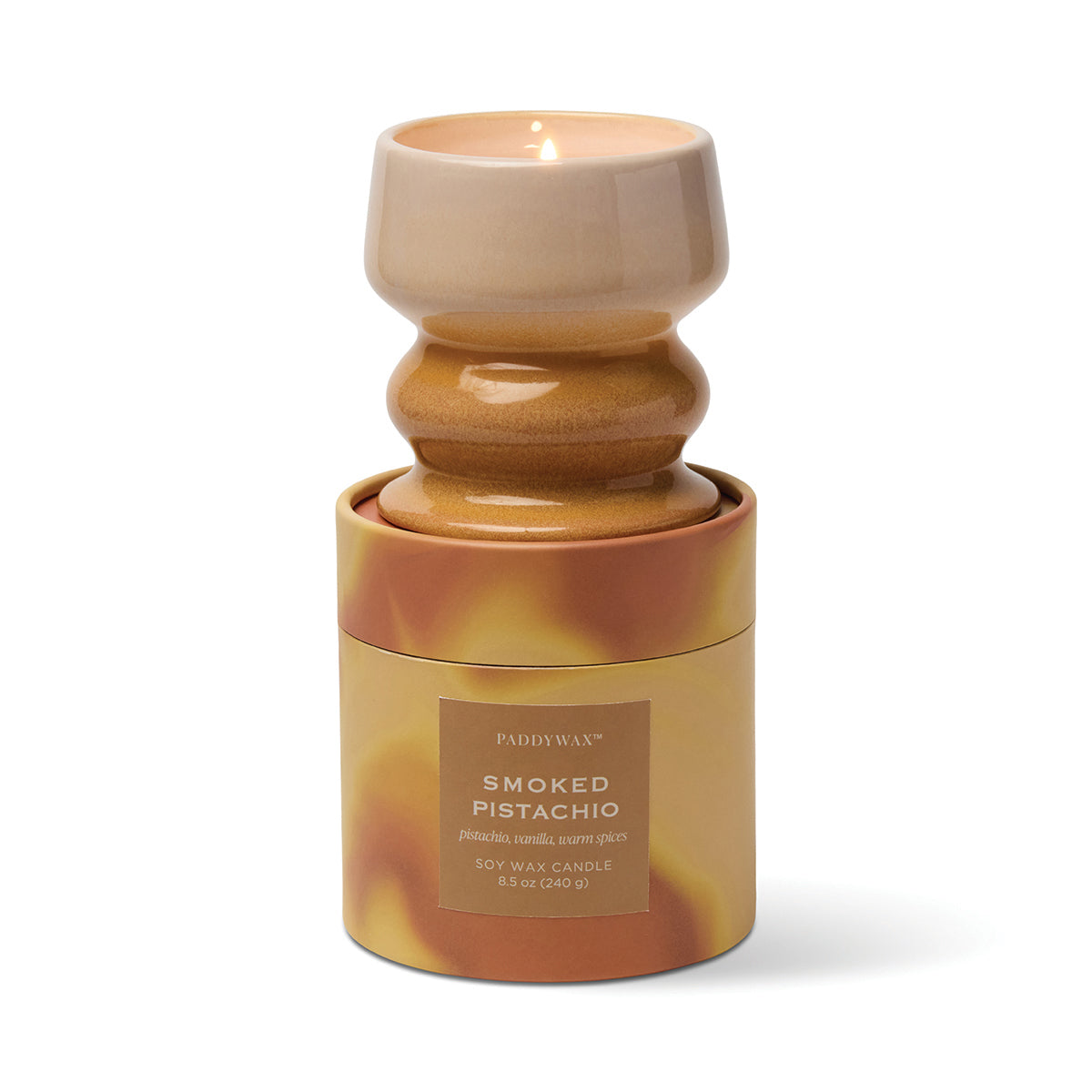 Paddywax Melt 8.5oz/240g Ombre Sand/Stone Ceramic Candle - Smoked Pistachio
