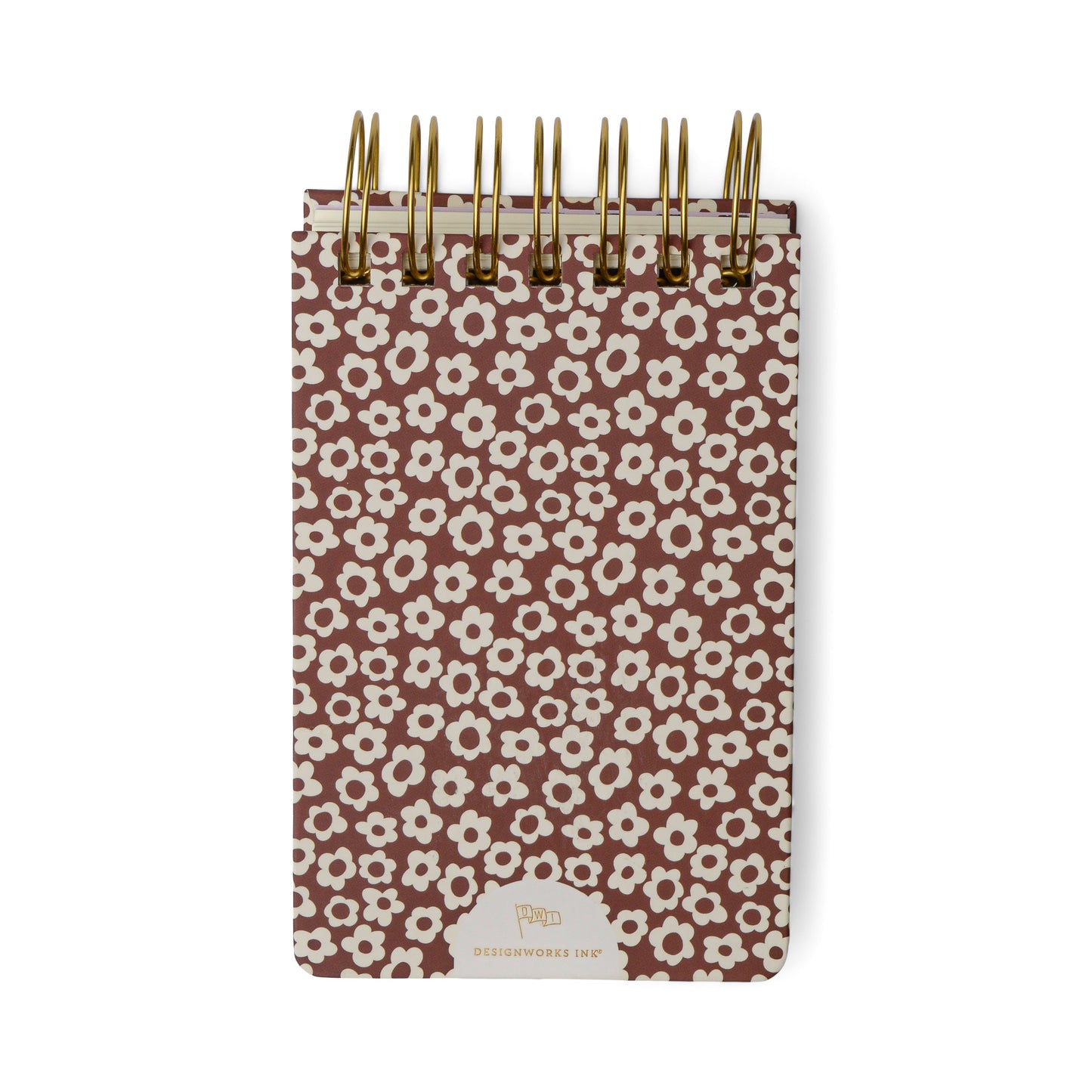 Twin Wire Chunky Notepad - Burgundy Groovy Floral