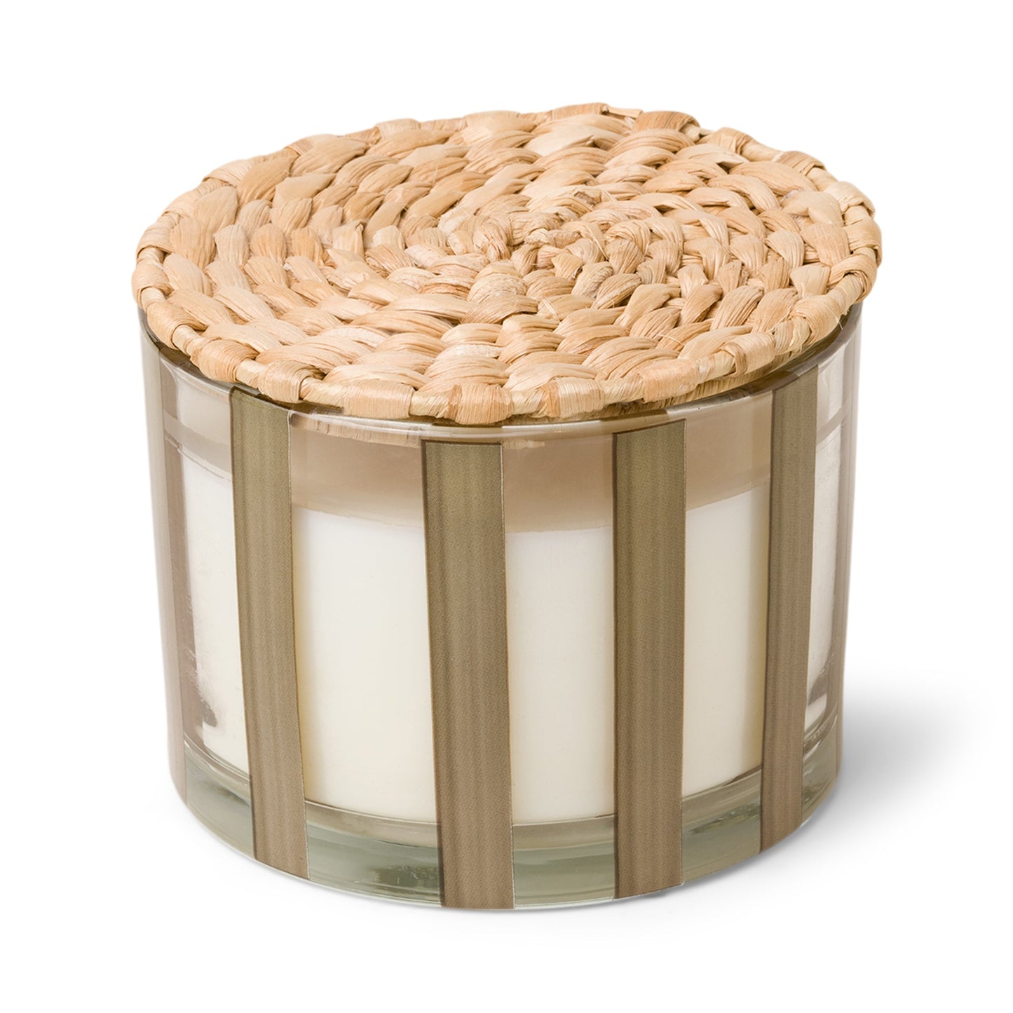 Al Fresco 12oz Taupe Glass Candle Cotton Teak