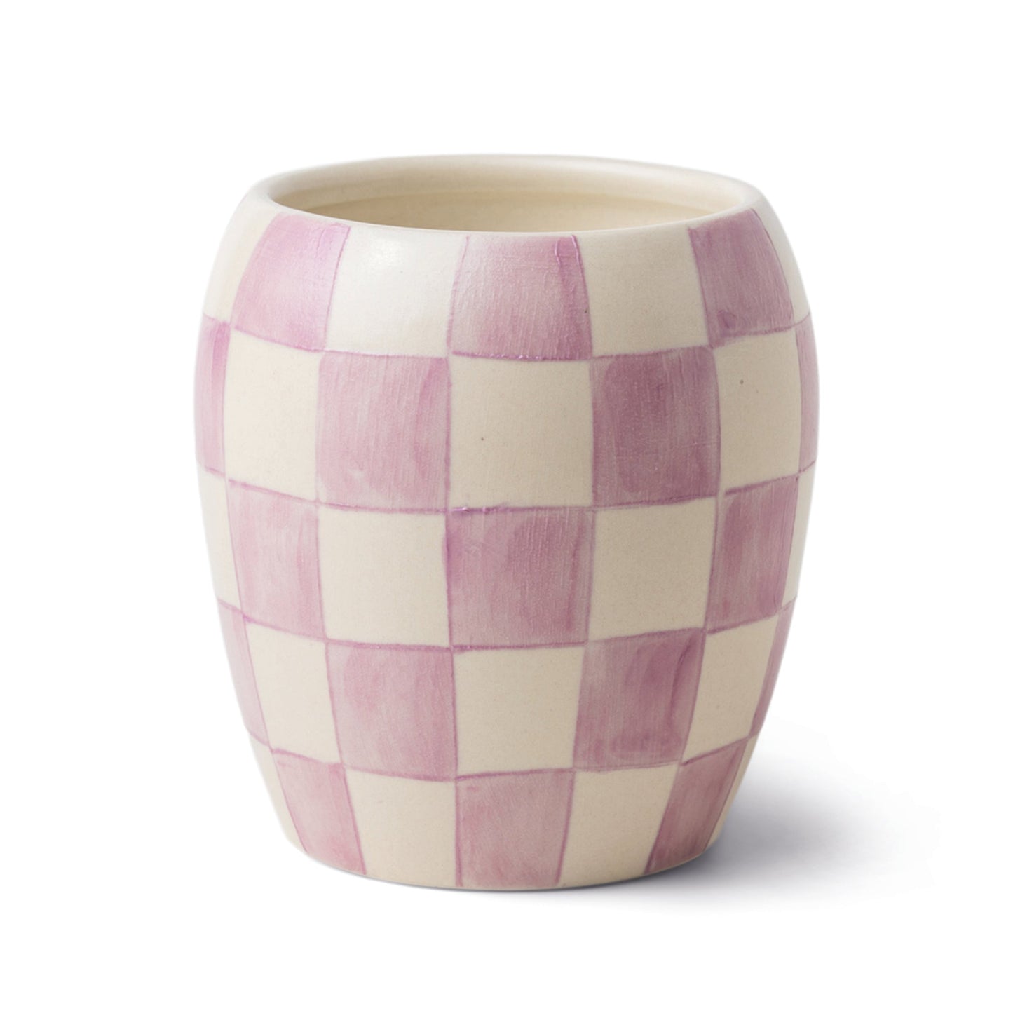 Checkmate 311g Lilac Checkered Porcelain Vessel with Dustcover - Lavender + Mimosa