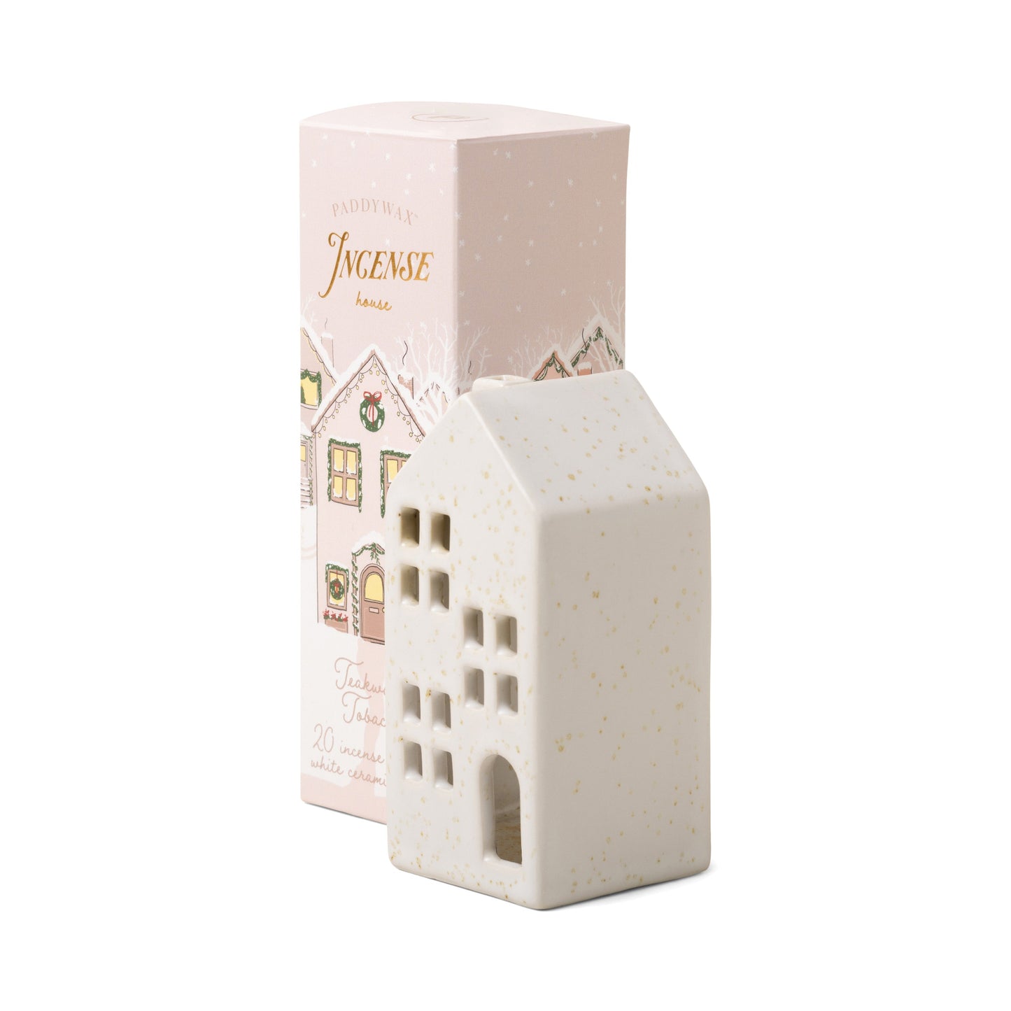 Ceramic Village Incense Holders - White House - Teakwood Tobacco