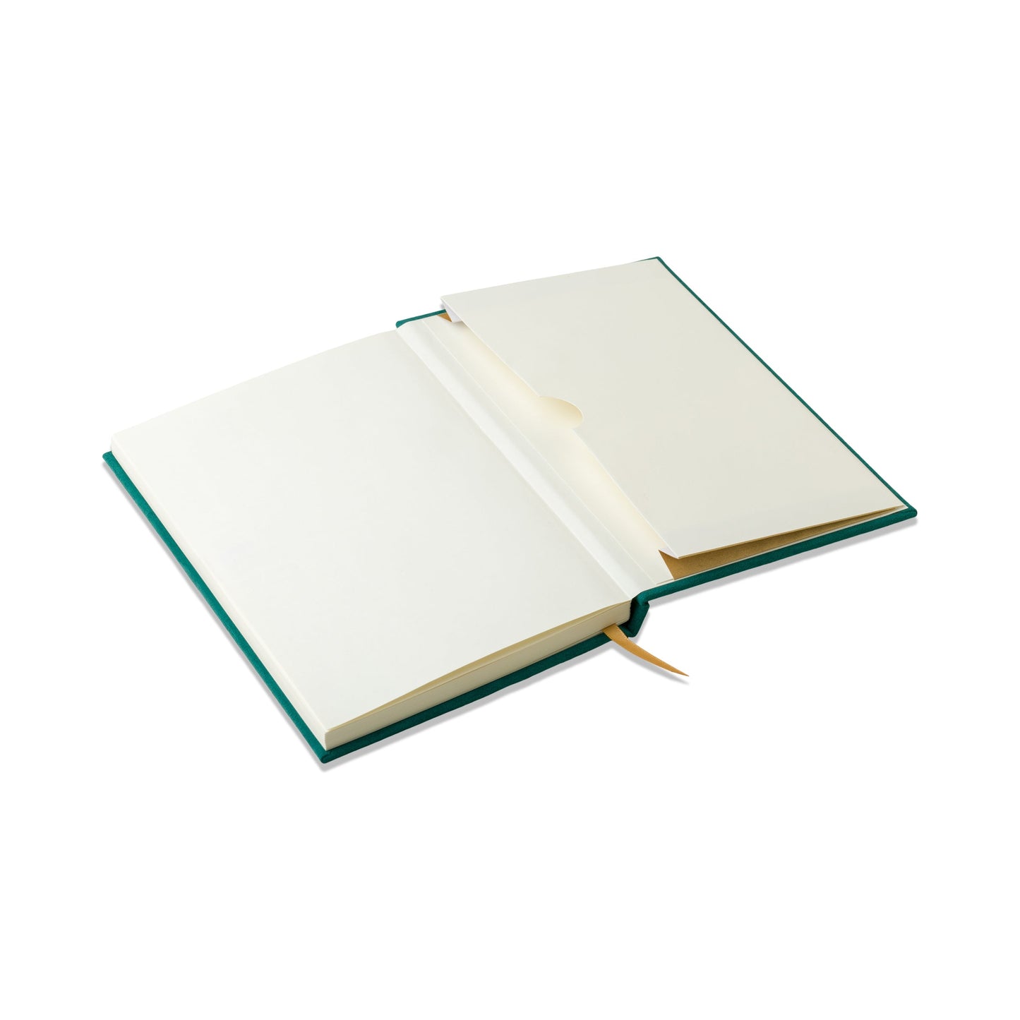 Hard Cover Suede Cloth Journal W/Pocket - Linear Boxes Green