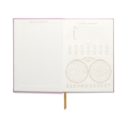 Hard Cover Suede Cloth Journal W/Pocket - Notes Lilac