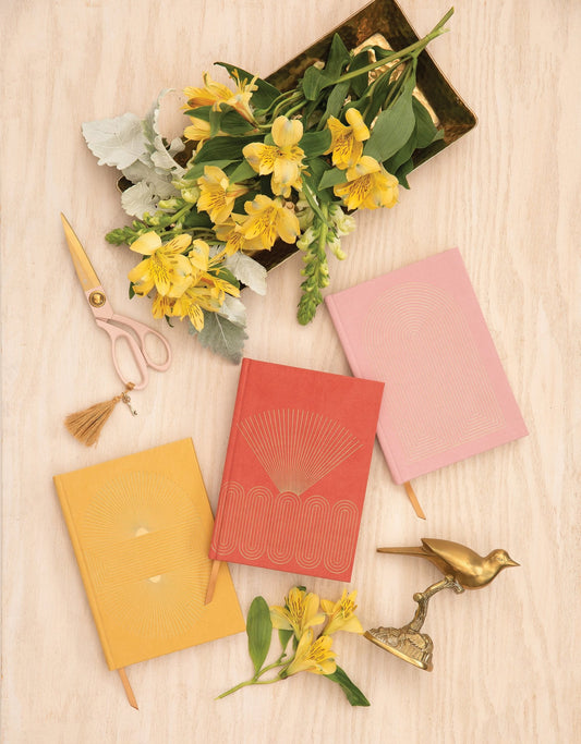 Suede Journal Radiant Rays - Bright Terracotta