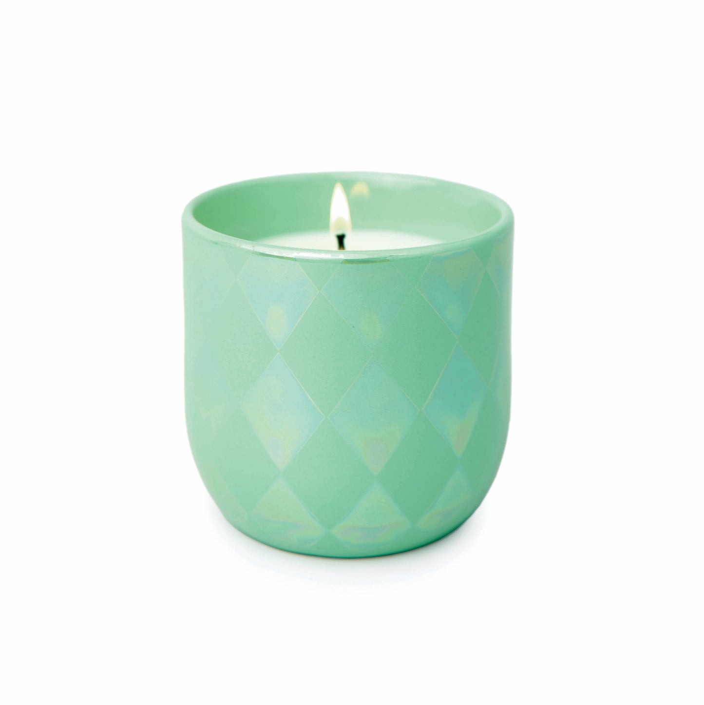 Lustre 10 Oz. Candle, Jade, Diamond Pattern - Matcha & Mint