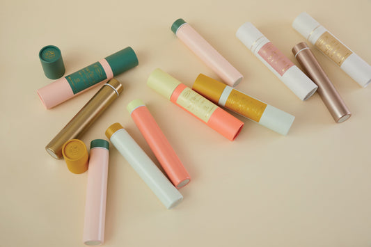 SLIM FLASK BOTTLE IN TUBE - CITRON/CORAL