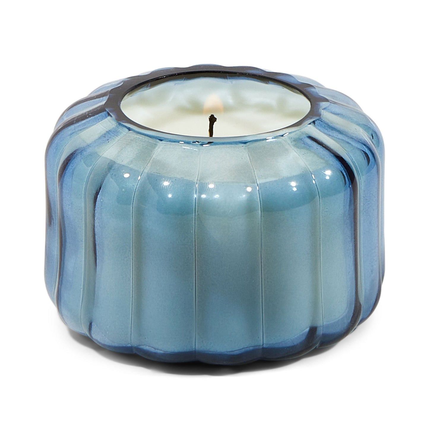 Ripple Glass Candle (128g) - Peppered Indigo