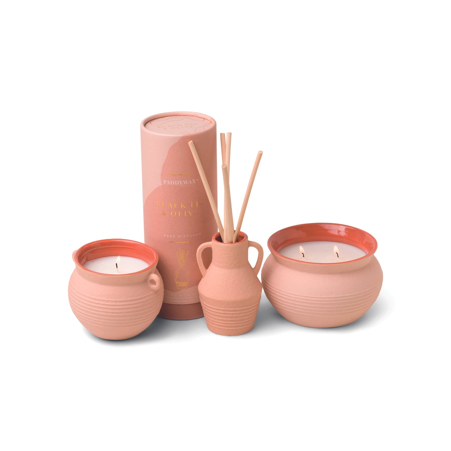 Santorini 8.5oz Pink Ceramic Black Fig & Olive