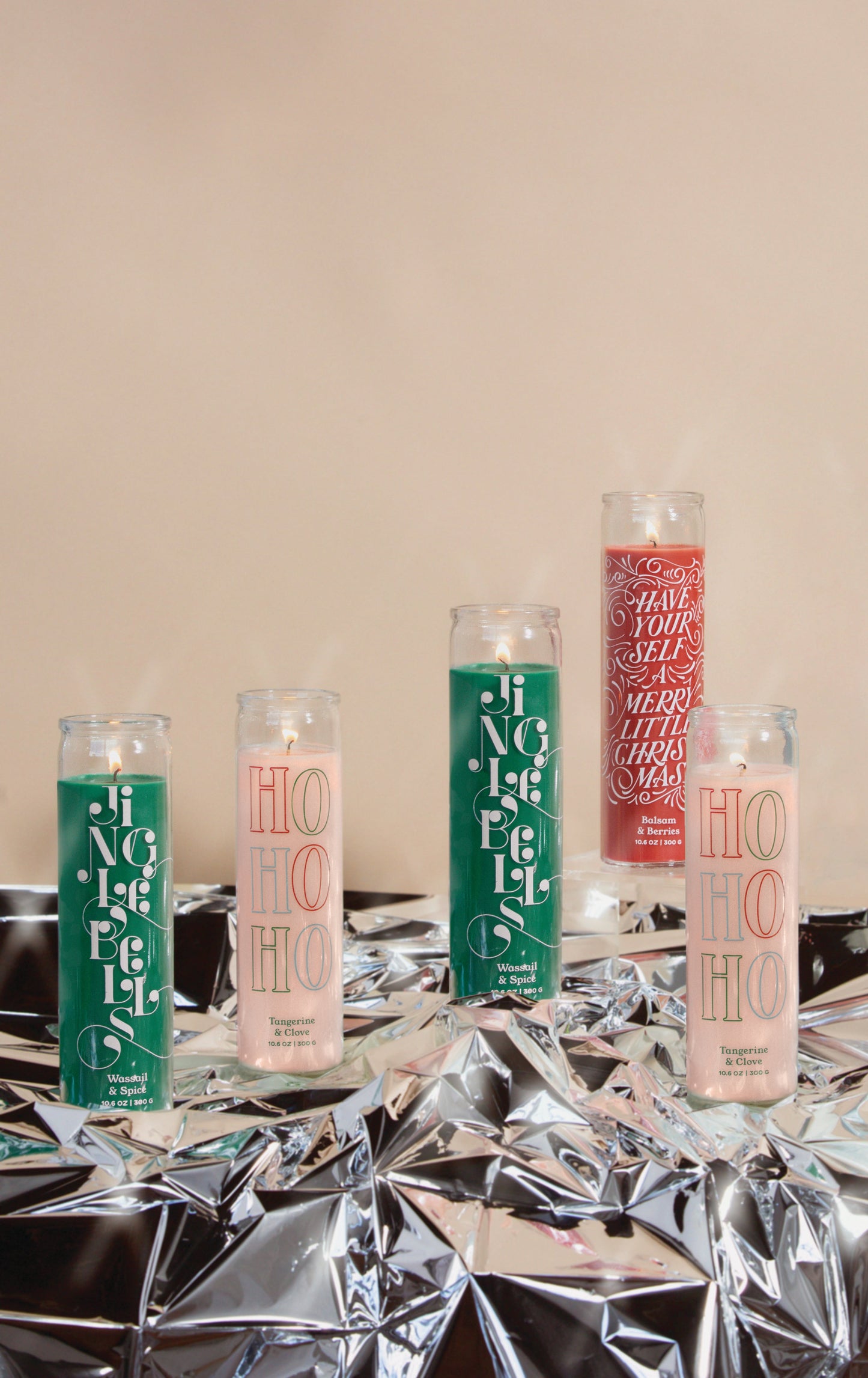 Spark Candle - Ho Ho Ho Tangerine + Clove - Pink Wax + Self Extinguishing Wick (300g)