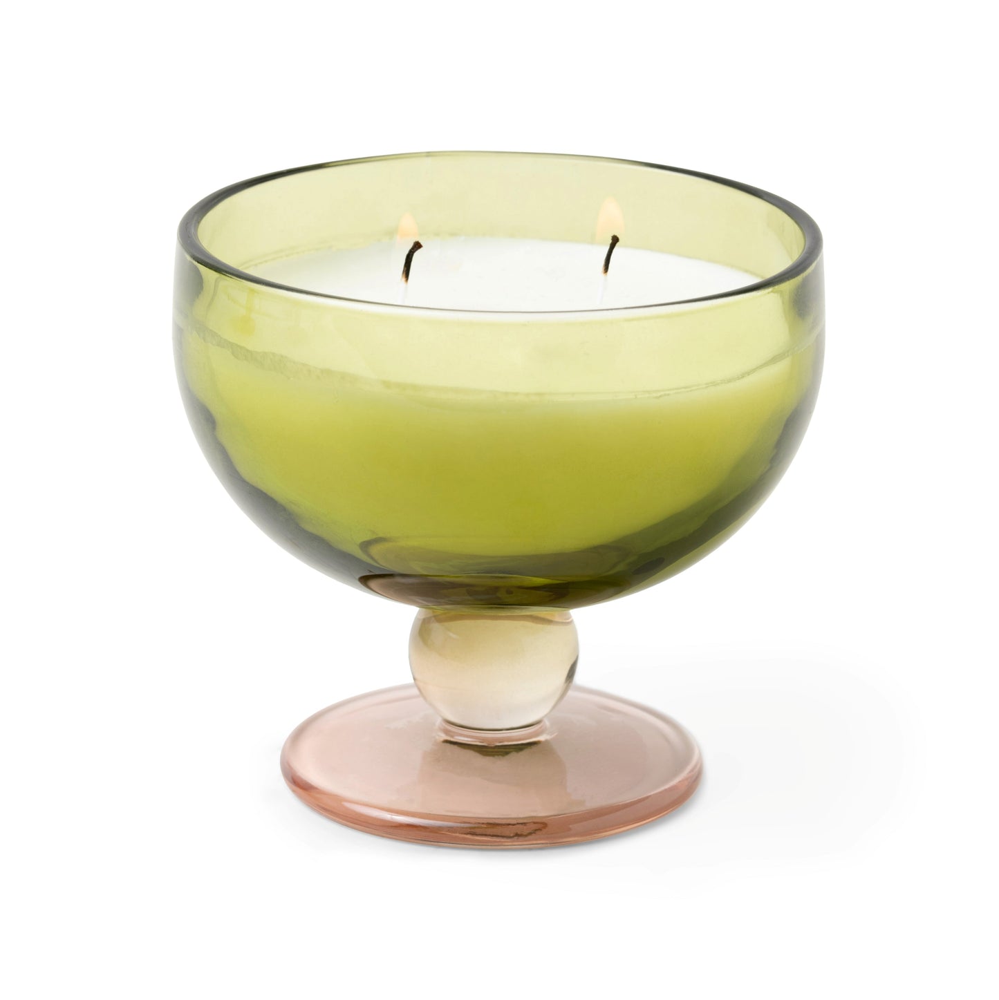 Aura 170g Green & Blush Tinted Glass Goblet - Misted Lime