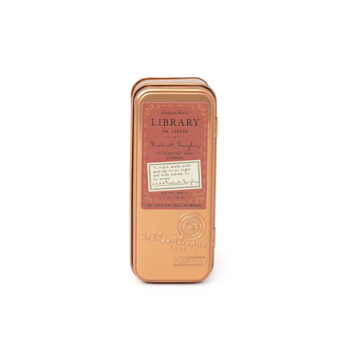 Library 2.5 Oz. Two Wick Travel Candle - Frederick Douglass