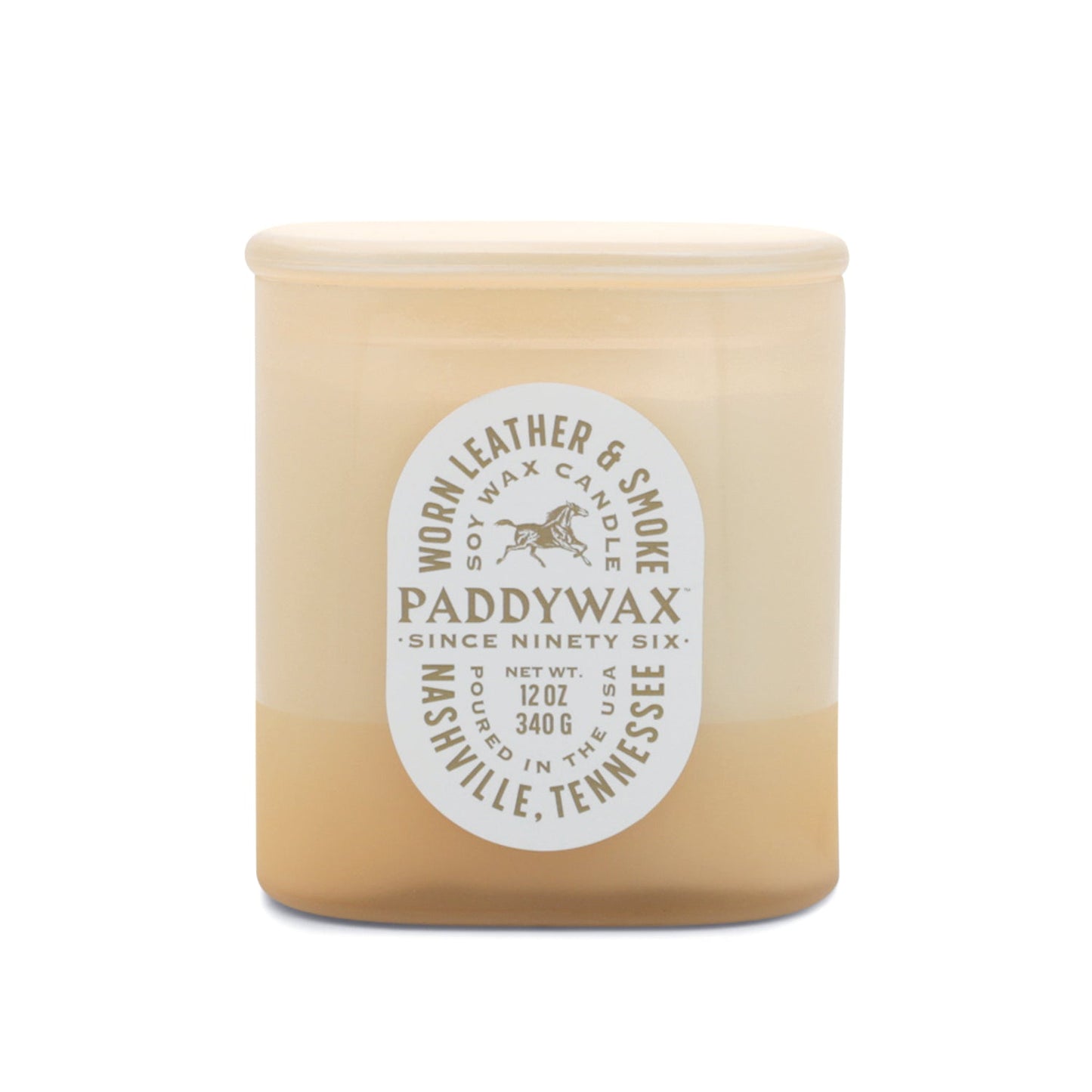 Vista 12 oz./340g Glass Candle Tan - Worn Leather & Smoke