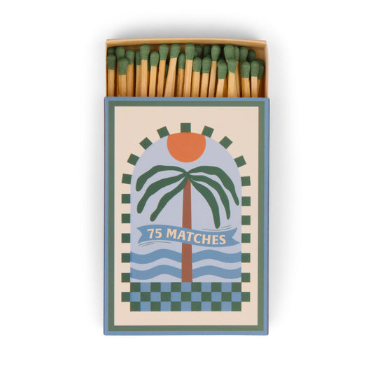 A Dopo Boxed Matches "Palm Tree" Dark Green - 75 matches (9.6 CM)