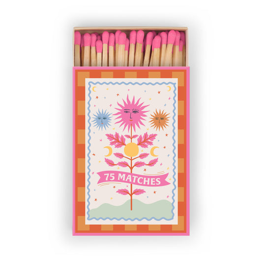 A Dopo Boxed Matches "Sun" Hot Pink - 75 matches (9.6 CM)