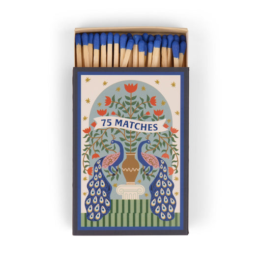 A Dopo Boxed Matches "Peacock" Blue - 75 Matches (9.6 CM)