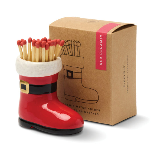Paddywax Santa Boot Matches Holder (25 Pcs) - Red