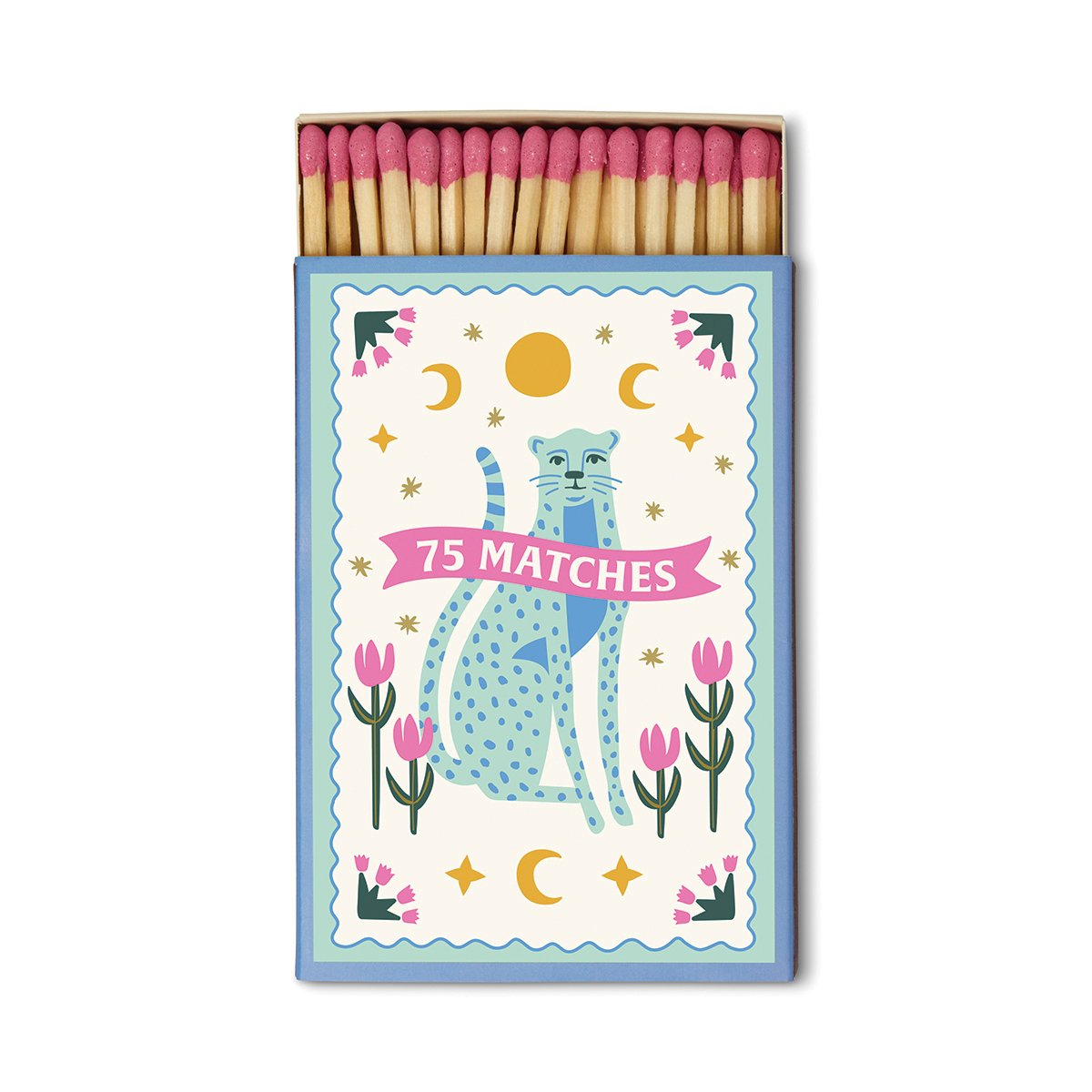 Paddywax A Dopo Boxed Matches Blue Cheetahs (75 Pcs) - Hot Pink