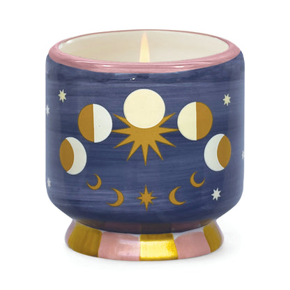 Adopo 8oz./226g Moon Phases Ceramic Candle - Jasmine & Rose