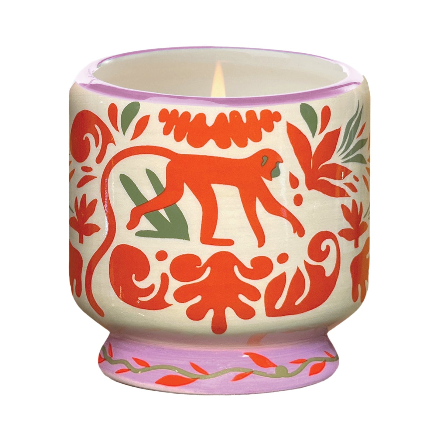 Adopo 8 oz./226g Jungle Ceramic Candle - Coconut & Amber