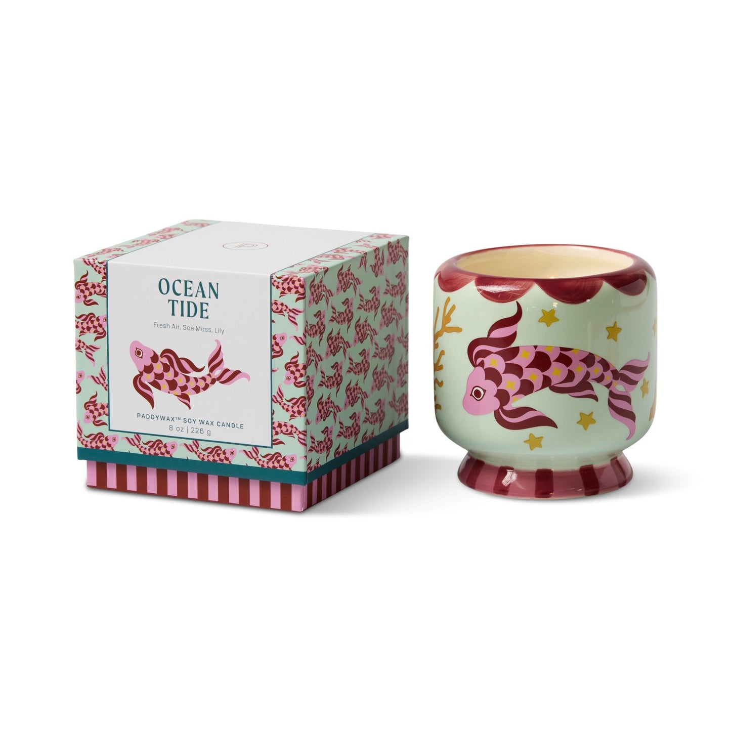 Paddywax A Dopo 8oz./226g Koi Fish Ceramic Candle - Sea Salt & Sage