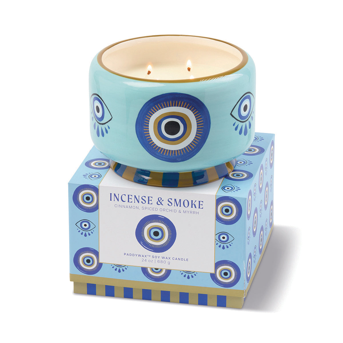Paddywax A Dopo 24oz./680g Eye Ceramic Candle - Incense & Smoke