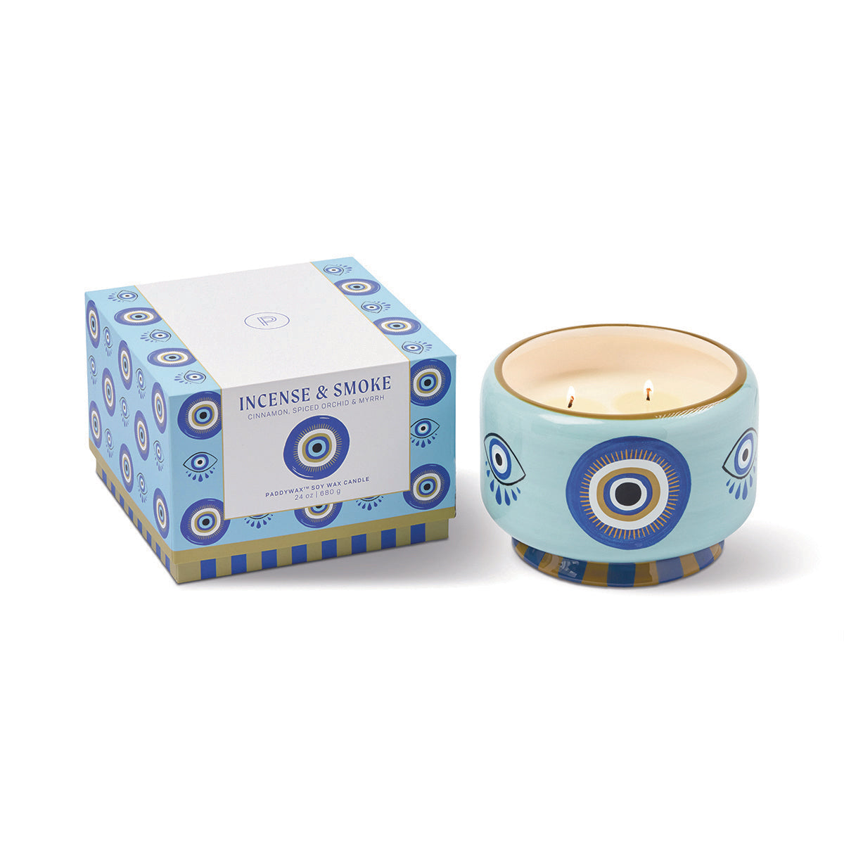 Paddywax A Dopo 24oz./680g Eye Ceramic Candle - Incense & Smoke
