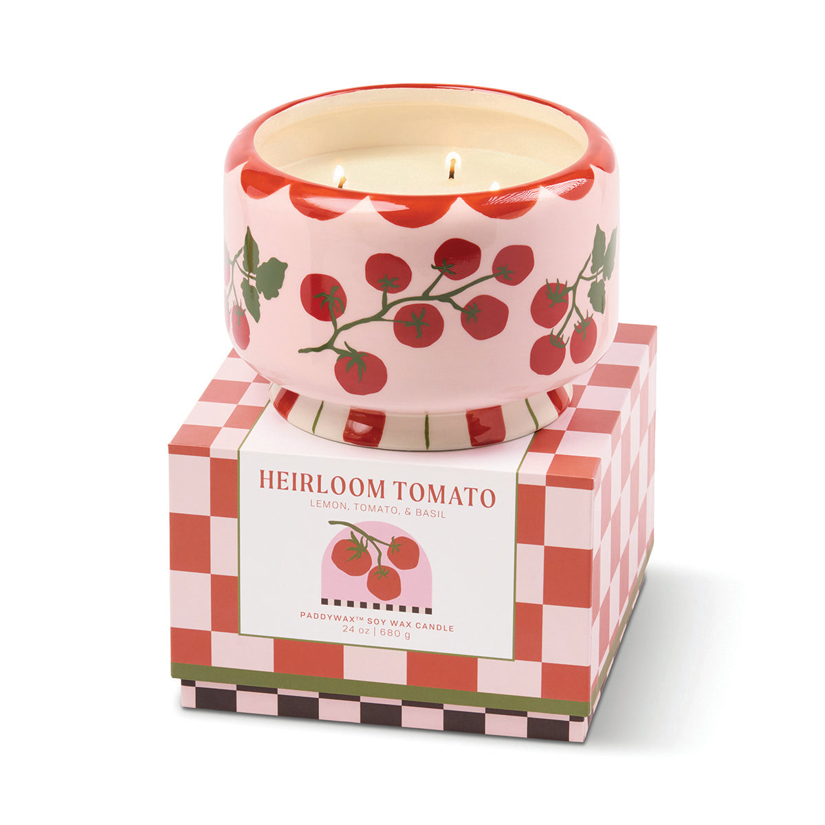 Paddywax A Dopo 24oz./680g Tomato Vine Ceramic Candle - Heirloom Tomato