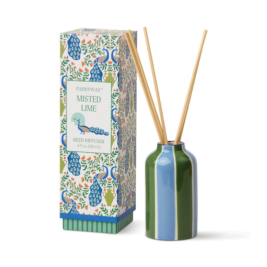 A Dopo 4fl oz./118ml  Peacock Ceramic Diffuser - Misted Lime