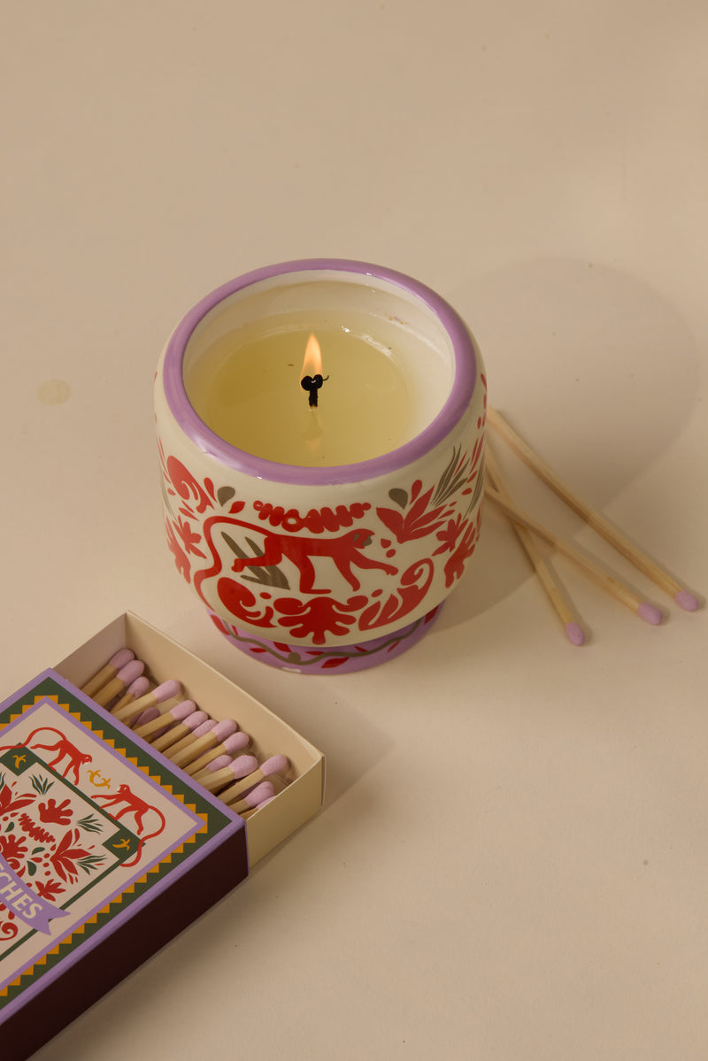 A Dopo Boxed Matches "Jungle" Lavender - 75 matches (9.6 CM)