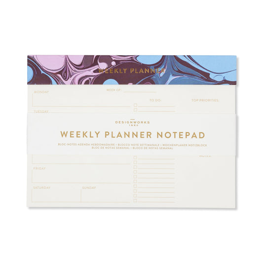Designworks Ink Marble Weekly Planner Notepad - Burgundy Sky