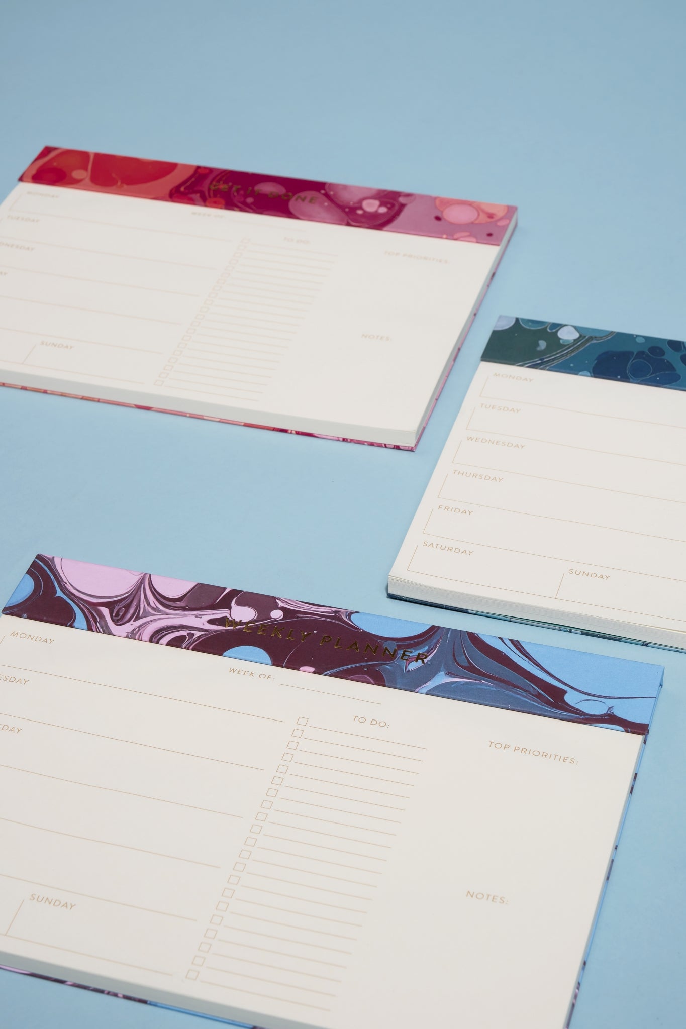 Designworks Ink Marble Weekly Planner Notepad - Cherry Peach