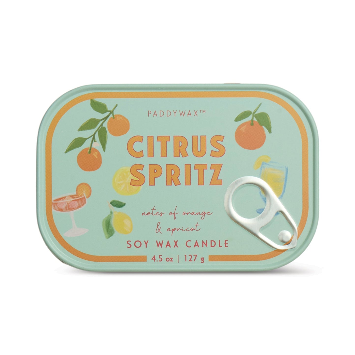 Bistro 4.5oz/127g Orange Printed Tin Candle - Orange Citrus Spritz