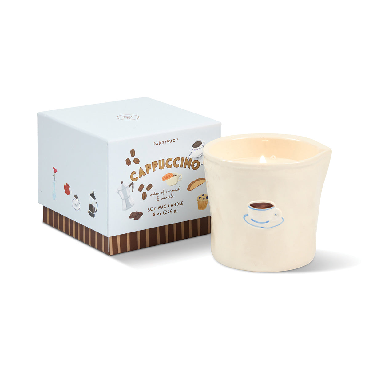 Paddywax Bistro 8oz/226g Cappuccino Ceramic Candle - Chocolate & Cherry